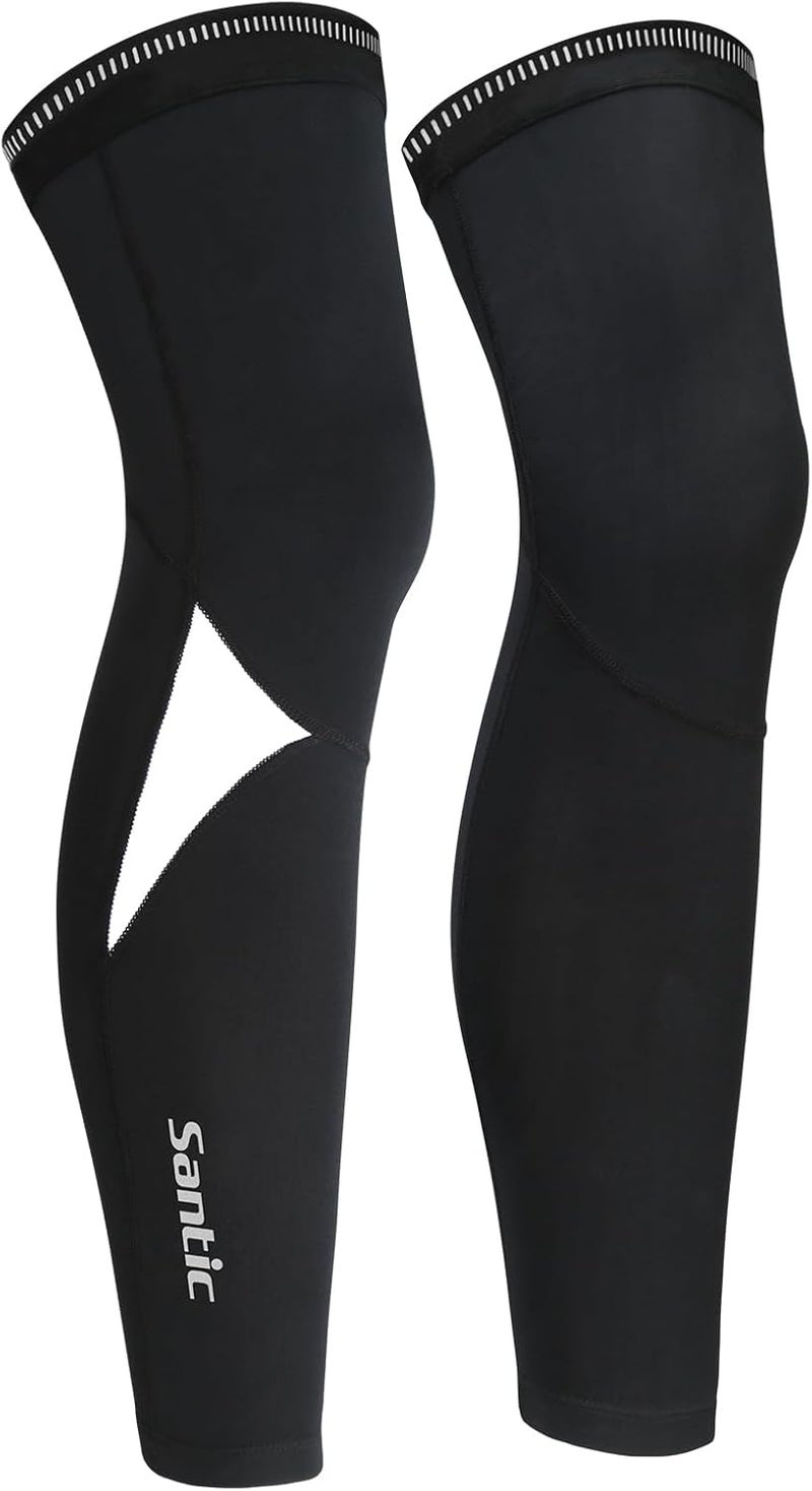 Santic Cycling Leg Warmers Unisex Thermal Knee Warmers Winter Fleece Biking Leg Warmers Compression Anti-Slip with UPF - Image 1